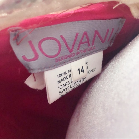 Jovani Pink Red Jeweled Long Sleeve Mermaid Dress 14 Formal Pageant Prom 46708 - Picture 12 of 13